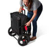 Red Radio Flyer wagon for kids, toddler stroller and beach cart with wheels, suitable for ages 1 and up, outdoor toy for children.