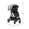 Evenflo Shyft Intuiti travel system with Revolve180 LiteMax NXT infant car seat in Fossil Gray, lightweight and suitable for preemies to 30 lbs.