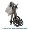 Maxi-Cosi Zelia Luxe 5-in-1 travel system with stroller and car seat, featuring a sleek design and adjustable components.