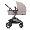 Evenflo Pivot Modular Travel System with LiteMax Preemie and Infant Car Seat in casual gray, featuring stroller and car seat attachments