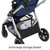 Maxi-Cosi Zelia Luxe 5-in-1 modular travel system with stroller and car seat, featuring a black frame and fabric, ready for travel.