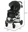 Graco Modes Pramette travel system with infant SnugRide 35 car seat and toddler stroller in Ellington, showing modular car seat and stroller features.