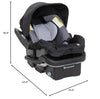 Baby Trend Passport cargo stroller with EZ-Lift Plus infant car seat in pink bamboo, featuring adjustable handle and sturdy wheels.