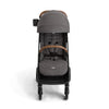 Joie Nutmeg compact lightweight stroller in shale color, featuring one-hand fold and ergonomic design.