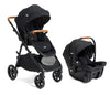 Joie Ginger and Mint 4-in-1 travel system with infant car seat, stroller, and all-terrain wheels in shale dark, built-in Latch system
