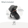 UPPAbaby RumbleSeat V3 all-weather lower seat with magnetic buckle, compatible with Vista V2 and V3, in Declan oat mélange fabric.