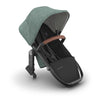 UPPAbaby RumbleSeat V3 second lower all-weather seat with magnetic buckle on silver frame, compatible with Vista V2/V3, in Declan color
