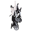 Baby Trend Stormy double stroller and car seat travel system with tandem design, lightweight and portable for infants and toddlers.