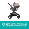 Evenflo Pivot Modular Travel System with LiteMax Preemie and Infant Car Seat in casual gray, featuring stroller and car seat components.