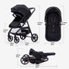 Lortsybab 2-in-1 baby stroller with reversible seat, beige color, foldable infant pram suitable for newborns and toddlers.
