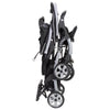 Baby Trend infant and toddler double stroller with car seat, lightweight travel system in Stormy, tandem design, portable for outings.
