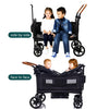 Luxury double wagon stroller by My Store with canopy, tray, cup holder, adjustable handle, lightweight foldable design for newborns and toddlers.