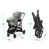 Graco Ready2Grow 2.0 double stroller with bench seat and standing platform, shown in Rafa color, for versatile child transportation