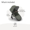 UPPAbaby RumbleSeat V3 second lower seat in Declan color, all-weather fabric, magnetic buckle, with adapters for Vista V2/V3.