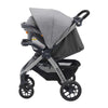 Chicco Bravo 3-in-1 travel system with quick-fold stroller, KeyFit 30 infant car seat, and base in Camden/Black color.