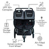 My Store BOB Gear Revolution Flex 3.0 double jogging stroller in graphite black, showing the sleek twin stroller design and sturdy frame.