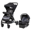Baby Trend Passport cargo stroller with pink Bamboo design and EZ-Lift Plus infant car seat, suitable for travel and everyday use.