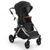 Mockingbird Single-to-Double Stroller 3.0 in black windowpane with two seats, showing versatile convertible design for one or multiple children