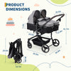Lightweight double stroller for twins by My Store with reclining seats, adjustable canopies, 5-point harness, and high landscape design.