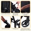 My Store tandem stroller with double bassinets, reversible seats, adjustable canopies, and large storage basket in black.