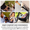 Evenflo Pivot NXT Travel System with LiteMax NXT infant car seat in Latte Tan, stroller with storage and adjustable handle.