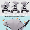 Lortsybab 2-in-1 beige baby stroller with reversible seat, folding infant pram for newborns and toddlers 0-36 months.