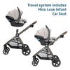 Maxi-Cosi Zelia Luxe 5-in-1 modular travel system with stroller, car seat, and accessories for versatile baby travel.