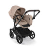Bugaboo Donkey 6 Cocoa Brown single-to-double side-by-side all-terrain stroller with adjustable seating for newborn and toddler.