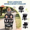 Lightweight double stroller for twins by My Store with reclining seats, adjustable canopy, and 5-point harness for infants and toddlers.