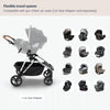 Mockingbird Single-to-Double Stroller 3.0 in black windowpane, convertible full-size baby stroller for 1 to 3 kids with multiple configurations.
