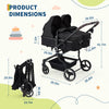 Lightweight double stroller for twins by My Store with reclining seats, adjustable canopies, 5-point harness, and high landscape design.