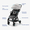 Graco Ready2Jet compact travel stroller with overhead-friendly design and automatic fold, shown in Kingston color.