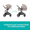 Evenflo Pivot Modular Travel System with LiteMax Preemie and Infant Car Seat in casual gray, includes stroller frame and car seat.