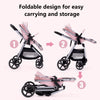 Lortsybab 2-in-1 baby stroller with beige reversible seat, foldable infant pram for newborns and toddlers 0-36 months.