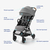 Graco Ready2Jet compact travel stroller with automatic fold, overhead-friendly design, in Kingston color, suitable for everyday use