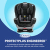 Graco Extend2Fit convertible baby car seat in Gotham color with adjustable extension panel for extra legroom, rear and forward facing.