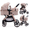 Lortsybab 2-in-1 baby stroller with reversible seat, beige folding infant pram for newborns and toddlers 0-36 months.