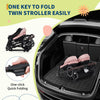 Lightweight double stroller for twins with adjustable canopy, reclining seats, 5-point harness, side-by-side design, by My Store.