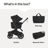 Bugaboo Donkey 6 Cocoa Brown single-to-double side-by-side all-terrain stroller with newborn and toddler seats, versatile and spacious.