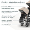 UPPAbaby RumbleSeat V3 second lower seat in Declan color, all-weather design with magnetic buckle and adapters for Vista stroller.