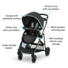 My Store Graco Modes Element Canter travel system with stroller and car seat, lightweight frame and versatile design.
