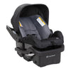 Baby Trend Passport cargo stroller with pink bamboo fabric and EZ-Lift Plus infant car seat, featuring a sturdy frame and adjustable handle.