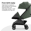 Mompush Nexis Carbon travel stroller, lightweight 11.5 lbs, compact, auto-fold, full recline, suitable from birth to 50 lbs.
