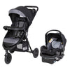 Baby Trend Passport Cargo Stroller travel system with pink bamboo fabric and EZ-Lift Plus infant car seat, lightweight and versatile.