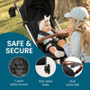 Bombi Bēbee V2 lightweight baby stroller with vegan leather, one-hand fold, infinite recline, aircraft-grade aluminum frame, and large canopy