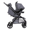 Baby Trend Passport cargo stroller with pink bamboo print and EZ-Lift Plus infant car seat, suitable for travel and everyday use