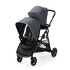 Graco Ready2Grow 2.0 double stroller with bench seat and standing platform, featuring Rafa design and spacious seating options