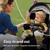 My Store Graco Outpace LX all-terrain 3-wheel baby stroller with rubber tires, foldable design, and in-seat suspension for smooth ride.