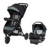 Baby Trend Passport cargo stroller with pink bamboo fabric and EZ-Lift Plus infant car seat, designed for travel and convenience.