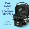 Graco Modes Element travel system with stroller and infant car seat in Canter color, featuring adjustable handle and storage compartments.